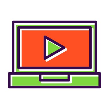 dizüstü bilgisayar simgesi, vektör illüstrasyonu basit tasarım