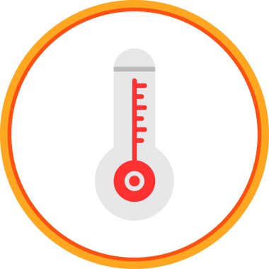 sıcaklık simgesi. Termometre vektör simgesinin basit çizimi