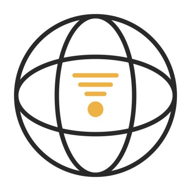 Basit internet dünya simgesi, vektör illüstrasyonu