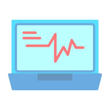 Vector Illustration ECG Kalp atışı Ekranı. Sağlık Geçmişi
