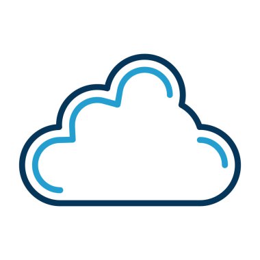 Basit Bulutlu hava simgesi, vektör illüstrasyonu