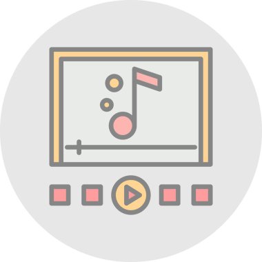 müzik çalar ikon vektör illüstrasyonu