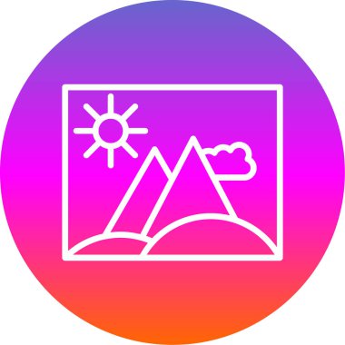 Renkli fotoğraf çerçevesi simgesi beyaz arkaplanda izole edildi. gradyan çerçeve düğmesi. gradyan çerçeve dinamik düğmesi. vektör illüstrasyonu