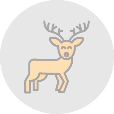 Ren geyiği simgesi basit bir resimleme