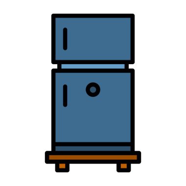 buzdolabı web simgesi, vektör çizim 