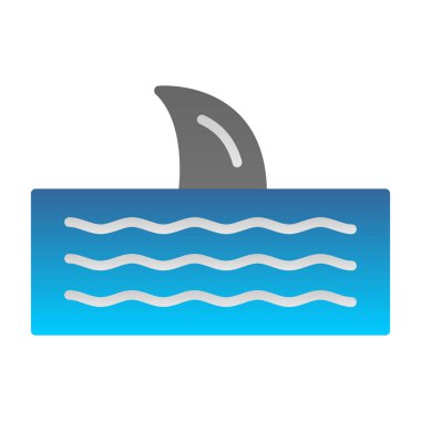 Beyaz arkaplanda köpek balığı olan kağıt etiketi simgesi.