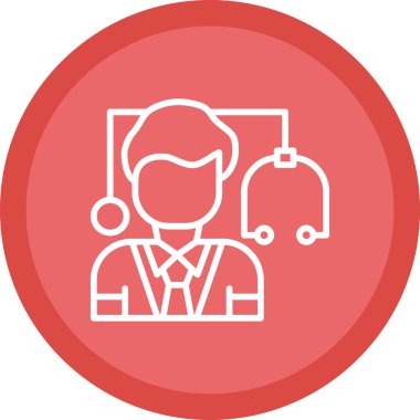 Dizüstü bilgisayar simgesi olan bir adamın vektör çizimi