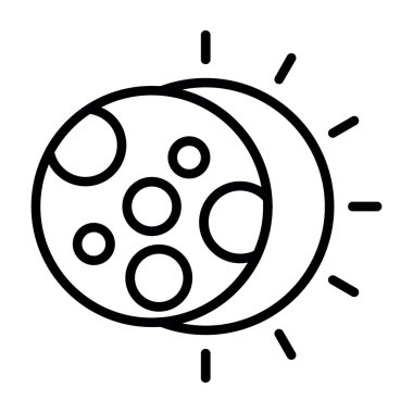 Güneş tutulması simgesinin vektör illüstrasyonu 