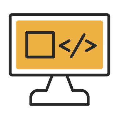 bilgisayar ekranı vektör çizgisi simgesi