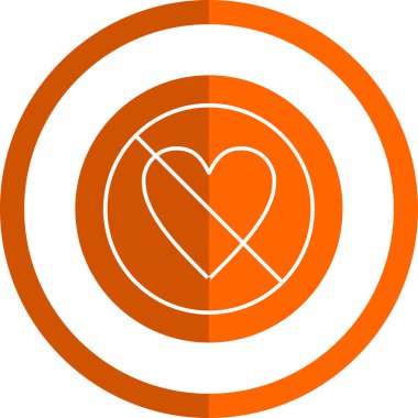 Kalp yuvarlak vektör simgesi