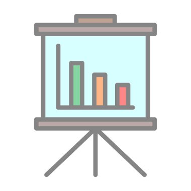 Bir sunum simgesinin vektör illüstrasyonu 