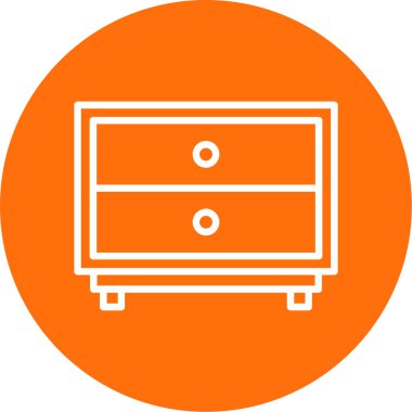 Çekmeceler, mobilya simgesi, basit illüstrasyon 