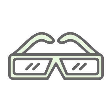 3D gözlükler. Web simgesi basit illüstrasyon