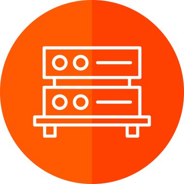 Basit sunucu simgesi, vektör illüstrasyonu