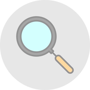 Büyüteç simgesi, düz stil, arama sembolü. Vektör illüstrasyonu