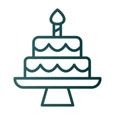 Kek simgesi, vektör illüstrasyonu basit tasarım