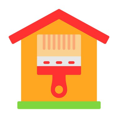 Boya fırçası simgesinin vektör illüstrasyonu