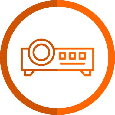 Projektör simgesi, vektör illüstrasyonu 
