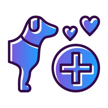 köpek kemiği simgesi renk ana hatları vektörü