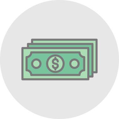  Dolar simgesi izole edilmiş vektör çizimi