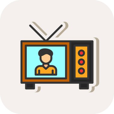  Tv Web simgesi, vektör illüstrasyonunu göster 