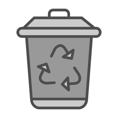 Çöp kutusu simgesi, vektör illüstrasyonu