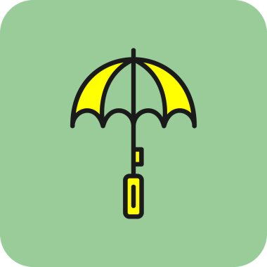 Şemsiye simgesi. Şemsiye vektör simgesi web için basit örnek