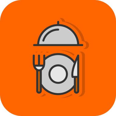 Gıda ve restoran web simgesi vektör illüstrasyonu