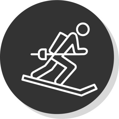  düz kayak ikonu vektör çizimi tasarımı