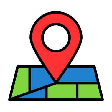 konum pin simgesi, vektör illüstrasyonu 