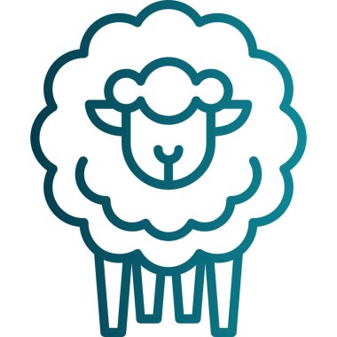 Koyun yassı simgesi, vektör illüstrasyonu 