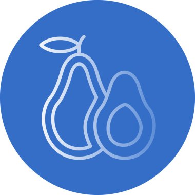 Basit Avokado simgesi, vektör illüstrasyonu