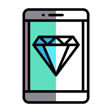 Akıllı telefon simgesinin vektör illüstrasyonu 