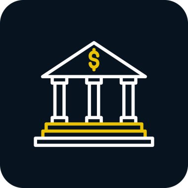 Banka binası ikonu. düz tasarım illüstrasyon. 