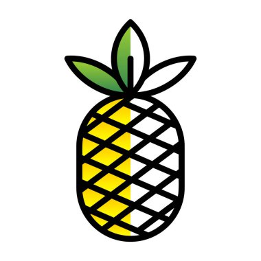 Ananas. Web simgesi basit illüstrasyon 