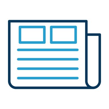 gazete simgesi, vektör illüstrasyonu basit tasarım