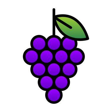 üzüm ikonu vektör illüstrasyonu 