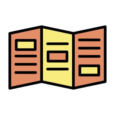 Broşür simgesi, vektör illüstrasyonu basit tasarım