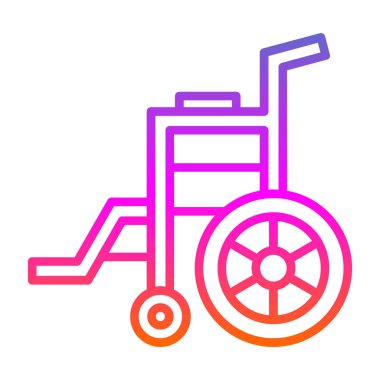 Tekerlekli sandalye web simgesi, vektör illüstrasyonu