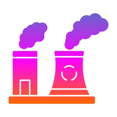 Fabrika kirliliği simgesi, vektör illüstrasyonu basit tasarım