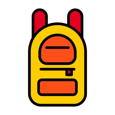 sırt çantası simgesi, vektör illüstrasyonu basit tasarım