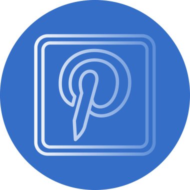 Pinterest logosu. Web basit illüstrasyonu