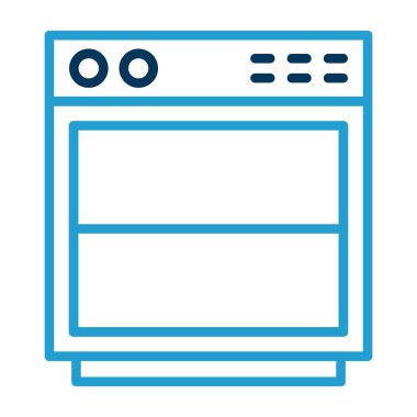 Mutfak fırını ikonu. taslak biçim vektör illüstrasyonu