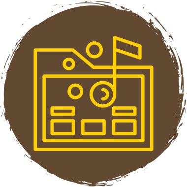 Müzik klasörü. Web simgesi basit illüstrasyon