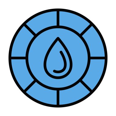 su damlaları ikon vektör ana hatlarını çizer