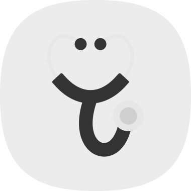 Kardiyoloji, steteskop vektör simgesi, illüstrasyon 