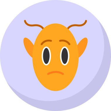 Mars uzaylı düz simgesi, vektör illüstrasyonu 