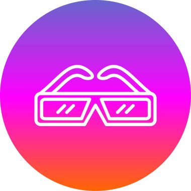 3D gözlükler. Web simgesi basit illüstrasyon