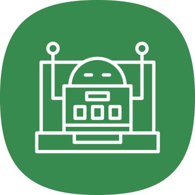 robot düz simgesi, vektör illüstrasyonu