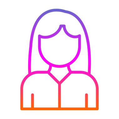 Kadın avatar simgesi, vektör illüstrasyonu 